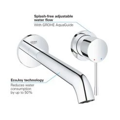 Grohe Essence Wall Mounted 2 Hole Basin Mixer L-Size - Chrome - 19967001 -Contemporary Taps Sales Store 19967001 D3 460