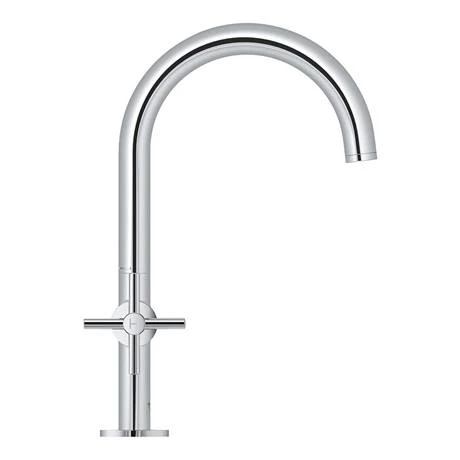 Grohe Atrio Crosshead L-Size Mono Basin Mixer with Click Clack Waste - Chrome - 21019003 7 Grohe Atrio Crosshead L-Size Mono Basin Mixer with Click Clack Waste - Chrome - 21019003 - Image 5