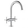 Grohe Atrio Crosshead L-Size Mono Basin Mixer with Click Clack Waste - Chrome - 21019003 2 Grohe Atrio Crosshead L-Size Mono Basin Mixer with Click Clack Waste - Chrome - 21019003 -Contemporary Taps Sales Store 21019003 P
