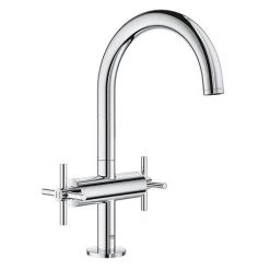 Grohe Atrio Crosshead L-Size Mono Basin Mixer with Click Clack Waste - Chrome - 21019003