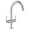 Grohe Atrio Lever L-Size Mono Basin Mixer with Click Clack Waste - Chrome - 21022003 -Contemporary Taps Sales Store 21022003 P
