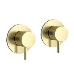 JTP Vos Brushed Brass Wall Mounted Side Valves (Pair)