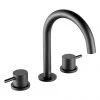 JTP Vos Matt Black 3 Hole Deck Mounted Basin Mixer -Contemporary Taps Sales Store 28193MB P