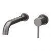 Arezzo Round Gunmetal Grey Wall Mounted (2TH) Basin Mixer Tap -Contemporary Taps Sales Store 2WMTGM n p