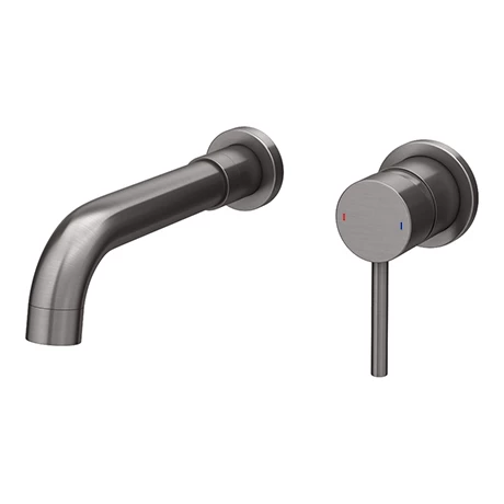 Arezzo Round Gunmetal Grey Wall Mounted (2TH) Basin Mixer Tap 2 Arezzo Round Gunmetal Grey Wall Mounted (2TH) Basin Mixer Tap