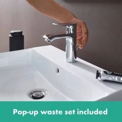 Hansgrohe Metris Single Lever Basin Mixer 110 with Pop-up Waste - 31080000 -Contemporary Taps Sales Store 31080000 ai4 460
