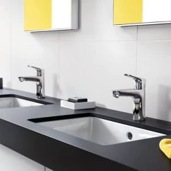 Hansgrohe Focus Single Lever Basin Mixer 100 with Pop-up Waste - 31607000 -Contemporary Taps Sales Store 31607000 D4 460