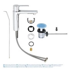 Grohe Lineare Mono Basin Mixer with Pop-up Waste - Chrome - 32114001 9 Grohe Lineare Mono Basin Mixer with Pop-up Waste - Chrome - 32114001 -Contemporary Taps Sales Store 32114001 D3 460