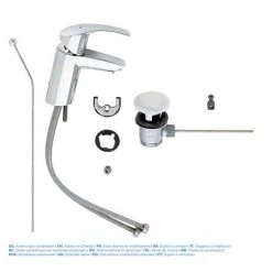 Grohe Eurosmart Mono Basin Mixer with Pop-up Waste - 33265002 -Contemporary Taps Sales Store 33265002 D4 460