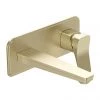 JTP Hix Brushed Brass Wall Mounted Single Lever Basin Mixer -Contemporary Taps Sales Store 33273BBR P
