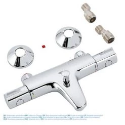 Grohe Grohtherm TMV2 800 Wall Mounted Thermostatic Bath Shower Mixer - 34567000 -Contemporary Taps Sales Store 34567000 D4 460