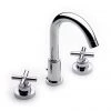 Roca Loft Chrome Deck Mounted 3 Hole Basin Mixer & Pop-up Waste - 5A4443C00 -Contemporary Taps Sales Store 5A4443C00 P
