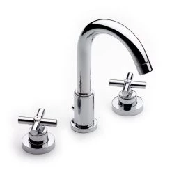 Roca Loft Chrome Deck Mounted 3 Hole Basin Mixer & Pop-up Waste - 5A4443C00