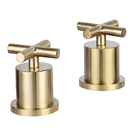 JTP Solex Brushed Brass Deck Mounted Panel Valves (Pair) 3 JTP Solex Brushed Brass Deck Mounted Panel Valves (Pair)