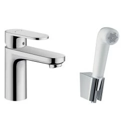 Hansgrohe Vernis Blend Single Lever Basin Mixer 100 with Bidet Spray and 160cm Shower Hose - 71215000