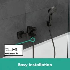 Hansgrohe Vernis Shape Exposed Single Lever Bath Shower Mixer - Matt Black - 71450670 -Contemporary Taps Sales Store 71450670 ai2 460