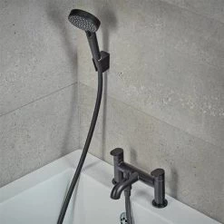 Hansgrohe Vernis Blend Bath Shower Mixer with Kit - Matt Black - 71461670 -Contemporary Taps Sales Store 71461670.ai2 460