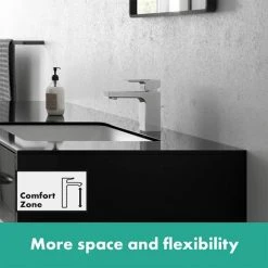 Hansgrohe Vernis Shape Single Lever Basin Mixer 100 with Pop-up Waste - Chrome - 71561000 -Contemporary Taps Sales Store 71561000 ai2 460