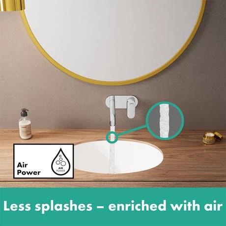 Hansgrohe Vernis Blend Wall Mounted Single Lever Basin Mixer - Chrome - 71576000 5 Hansgrohe Vernis Blend Wall Mounted Single Lever Basin Mixer - Chrome - 71576000 - Image 3