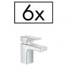 Hansgrohe Pack of 6 Vernis Shape Single Lever Basin Mixer 70 with Pop-up Waste - Chrome - 71596000 -Contemporary Taps Sales Store 71596000 P