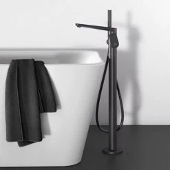 Ideal Standard Silk Black Tonic II Freestanding Bath Shower Mixer -Contemporary Taps Sales Store A6347XG D2 460