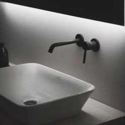 Ideal Standard Silk Black Ceraline Wall Mounted Basin Mixer -Contemporary Taps Sales Store A6938XG D2 460