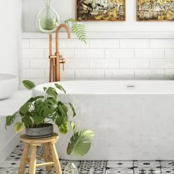 Arezzo Brushed Bronze Freestanding Bath Tap with Shower Mixer -Contemporary Taps Sales Store ABRZRFST d2 460