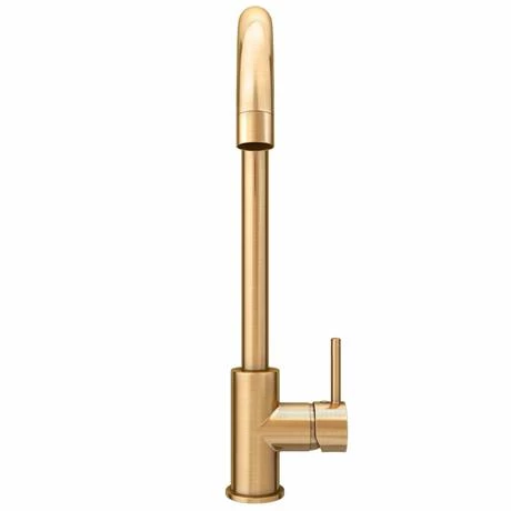 Alberta Modern Brushed Gold Single Lever Kitchen Mixer Tap 3 Alberta Modern Brushed Gold Single Lever Kitchen Mixer Tap - Image 2