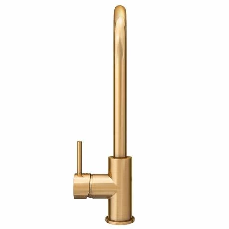 Alberta Modern Brushed Gold Single Lever Kitchen Mixer Tap 5 Alberta Modern Brushed Gold Single Lever Kitchen Mixer Tap - Image 4