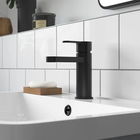 Toreno Round Black Mono Basin Mixer with Push Button Waste 4 Toreno Round Black Mono Basin Mixer with Push Button Waste - Image 2