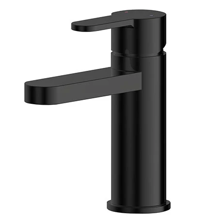 Toreno Round Black Mono Basin Mixer with Push Button Waste 3 Toreno Round Black Mono Basin Mixer with Push Button Waste