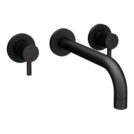 Arezzo Fluted Round Matt Black Wall Mounted (3TH) Bath Filler Tap 5 Arezzo Fluted Round Matt Black Wall Mounted (3TH) Bath Filler Tap - Image 3