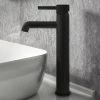 Arezzo Fluted Round Matt Black High Rise Mono Basin Mixer Tap -Contemporary Taps Sales Store AZ2LTMBF np