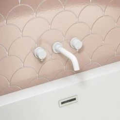 Arezzo Round Matt White Wall Mounted (3TH) Bath Filler Tap -Contemporary Taps Sales Store AZ3WHTBT d2 460