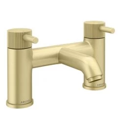 Arezzo Fluted Round Brushed Brass Bath Filler Tap