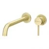 Arezzo Fluted Round Brushed Brass Wall Mounted (2TH) Basin Mixer Tap 1 Arezzo Fluted Round Brushed Brass Wall Mounted (2TH) Basin Mixer Tap -Contemporary Taps Sales Store AZ8WTBBF P1