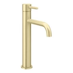 Arezzo Round Brushed Brass High Rise Mono Basin Mixer Tap 10 Arezzo Round Brushed Brass High Rise Mono Basin Mixer Tap -Contemporary Taps Sales Store AZBBHRT n detail1 460