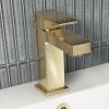 Arezzo Square Brushed Brass Mono Basin Mixer Tap -Contemporary Taps Sales Store AZBBSQT Prod01