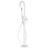 Arezzo Matt White Freestanding Bath Tap with Shower Mixer