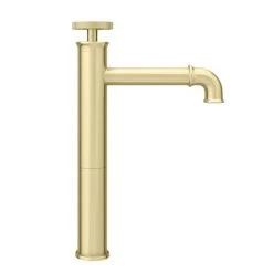 Arezzo Brushed Brass Industrial Style High Rise Basin Mixer -Contemporary Taps Sales Store AZISBB01T d5 460
