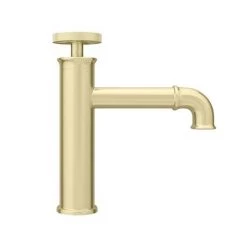 Arezzo Brushed Brass Industrial Style Mono Basin Mixer -Contemporary Taps Sales Store AZISBB01 d4 460