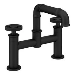 Arezzo Matt Black Industrial Style Bath Filler -Contemporary Taps Sales Store AZISBK03 d2 460