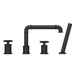 Arezzo Matt Black 4TH Industrial Style Deck Mounted Bath Shower Mixer inc. Pull Out Handset 11 Arezzo Matt Black 4TH Industrial Style Deck Mounted Bath Shower Mixer inc. Pull Out Handset -Contemporary Taps Sales Store AZISBK04 n d4 460