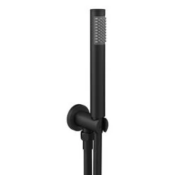 Arezzo Matt Black Round Concealed Manual Valve with Bath Spout + Shower Handset -Contemporary Taps Sales Store AZMBSPK2 d3 460