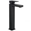 Arezzo Square Matt Black High Rise Mono Basin Mixer Tap -Contemporary Taps Sales Store AZMBSQTL l 670