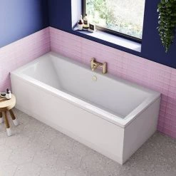 Arezzo Round Brushed Brass Bath Filler Tap -Contemporary Taps Sales Store AZRBFBB d5 460