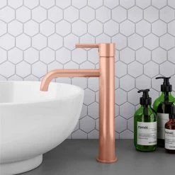 Arezzo Round Rose Gold High Rise Mono Basin Mixer Tap -Contemporary Taps Sales Store AZRGHRT d4 460