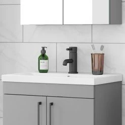 Arezzo Round Matt Black Tap Package (Bath + Basin Tap) -Contemporary Taps Sales Store AZRTPK d4 460