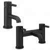 Arezzo Round Matt Black Tap Package (Bath + Basin Tap) -Contemporary Taps Sales Store AZRTPK p