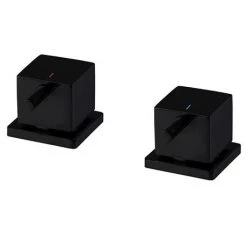Arezzo Square Matt Black Deck Bath Side Valves with Freeflow Bath Filler 7 Arezzo Square Matt Black Deck Bath Side Valves with Freeflow Bath Filler -Contemporary Taps Sales Store AZSQ SV PK n d3 460